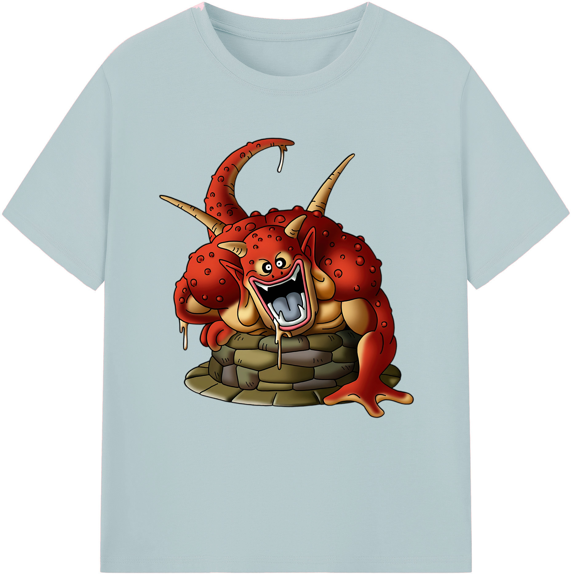 （画像用） ドラゴンクエスト Doragon Kuesuto Dragon Quest 綿100％半袖Tシャツ（フロントプリント）